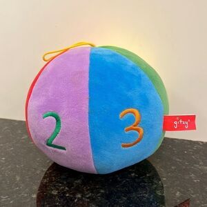 Gitzy Plush Baby Ball Rattle Infant 7” Colourful